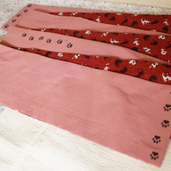 SALE!! 半幅帯・三毛猫渋赤×ピンク 6枚目の画像