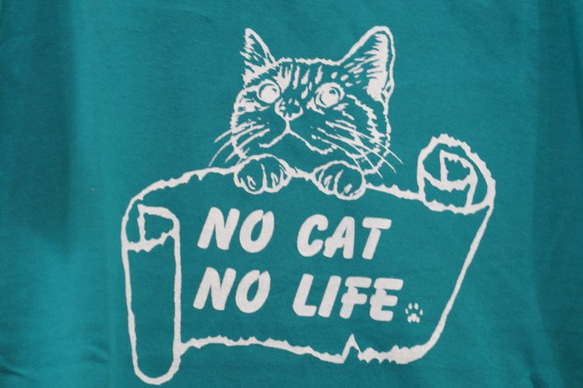 カスタマイズ半袖Ｔシャツ。トラ猫　ＮＯ　ＣＡＴ、ＮＯ　ＬＩＦＥ！　XLサイズ以下 3枚目の画像