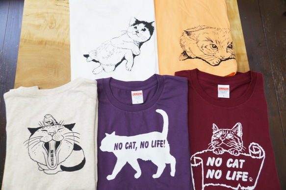 カスタマイズ半袖Ｔシャツ。トラ猫　ＮＯ　ＣＡＴ、ＮＯ　ＬＩＦＥ！　XLサイズ以下 8枚目の画像