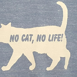 NO CAT,NO LIFE！春夏用ジップアップパーカー　ブルー　男女兼用Ｍサイズ 3枚目の画像
