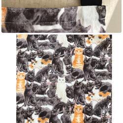 ◎送料無料◎ エプロン　& レジ袋型エコバッグ　猫 2枚目の画像