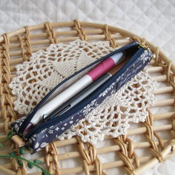 スリムペンケース　細ペンケース　ボールペン用ペンケース　リバティ　カペル　リバティビニコ　筆記用具　大人のペンケース 3枚目の画像