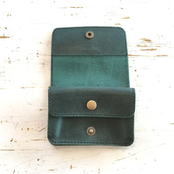 小さなアコーディオン財布（ディープグリーン） 2枚目の画像