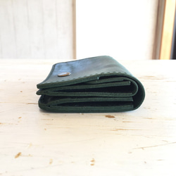 小さなアコーディオン財布（ディープグリーン） 5枚目の画像