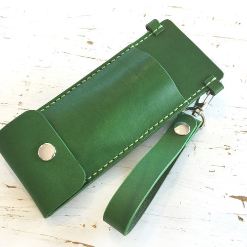 シザーケース 本革 4丁 グリーン DEEDS シザーケース 美容師