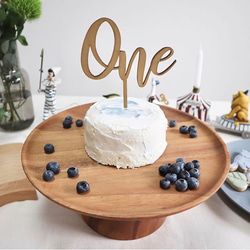 one ケーキトッパー 木製 1歳 2歳 誕生日 誕生日ケーキ 飾り付け カリグラフィー レターバナー バースデーケーキ 7枚目の画像