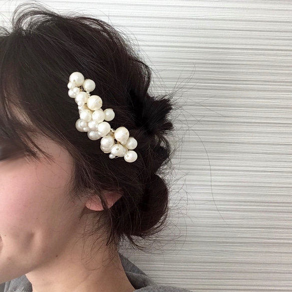 小枝ネックレス 小枝イヤリング セット 小枝アクセサリー 結婚式 パール　ウエディングドレス アクセサリー ブライダル 7枚目の画像