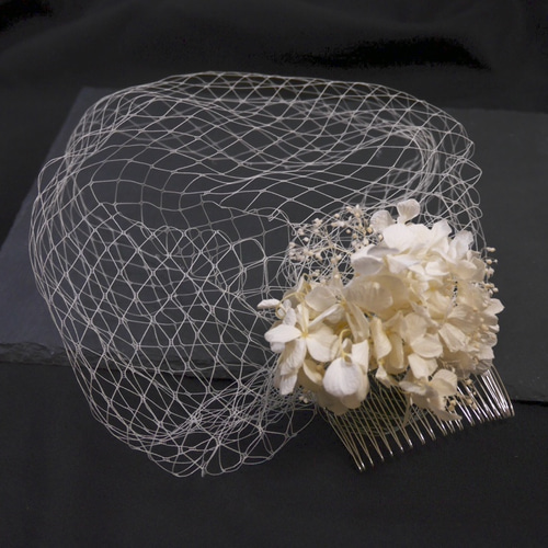 バードケージベール ショートベール ヘッドドレス パーティー 白