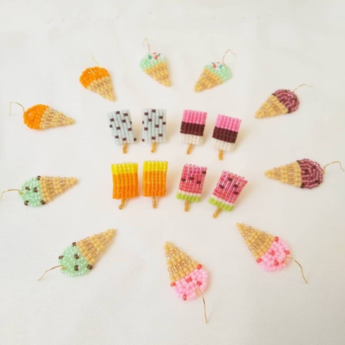 アイスのはしっこ様【内訳は説明ページにて】イヤリング （ビーズ  