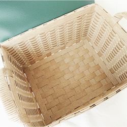 在庫処分 裁縫箱セット(緑×白ドット)ナチュラル クラフトバンド 針刺し付 見せる収納 シンプル 4枚目の画像