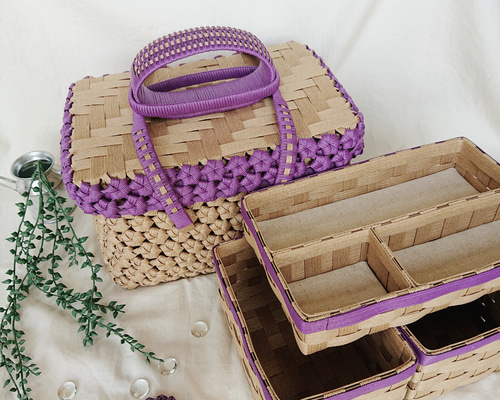 アンフェ様 オーダーソーイングボックスカゴ完成品 ソーイングボックス （倉敷意匠） | 裁縫・編物の道具 | cotogoto