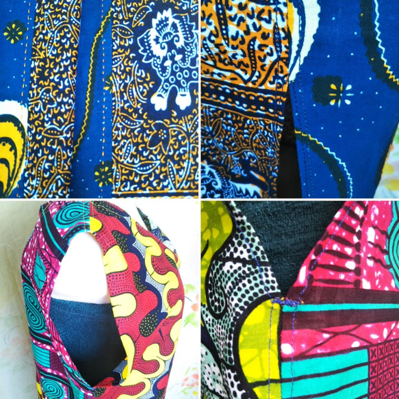 アフリカ布サイドの姿が美しいワンピース 9枚目の画像