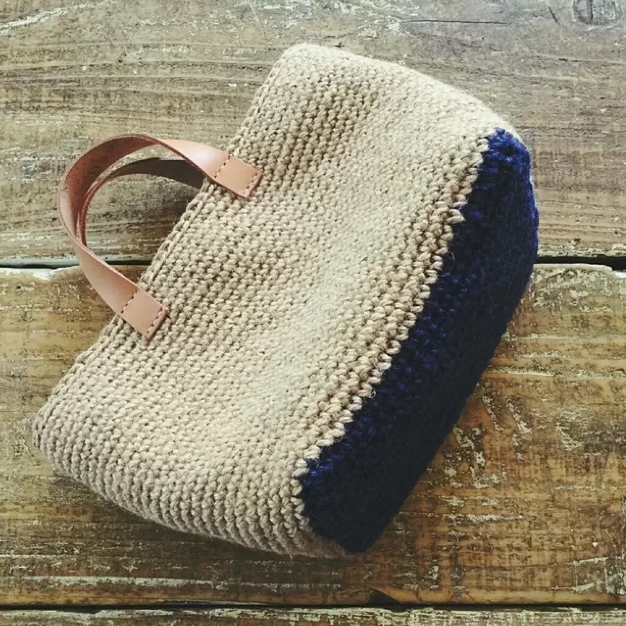 かごトートバック(blue)