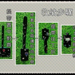 日本の布ポータブル環境保護布カップカバー/飲料バッグダークコーヒーグリーンバックグラウンドクラウド折りたたみ式ストレージ 4枚目の画像