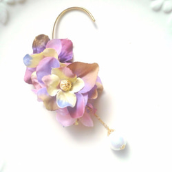 lady　flower　purple　ear cuff 2枚目の画像