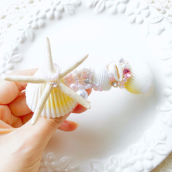 人魚にpropose♡貝殻バレッタ 3枚目の画像