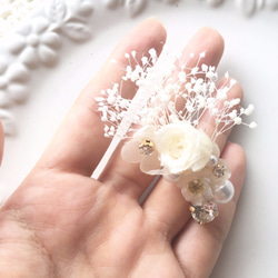 紫陽花ローズ＆かすみ草bijou ear cuff 4枚目の画像