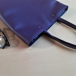 パープル色のA4対応シンプルトートバッグ「Creema限定」 3枚目の画像