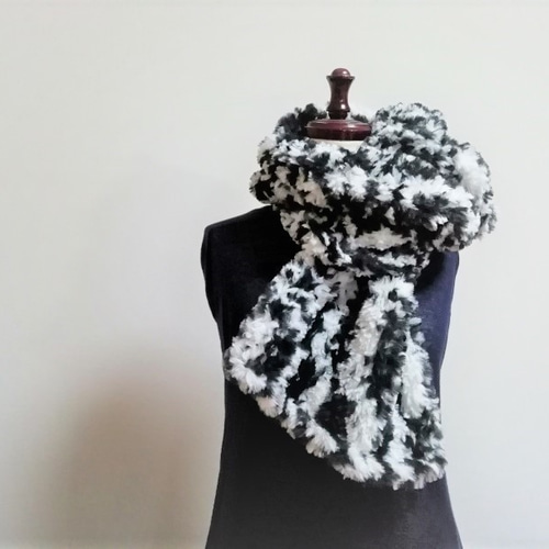 シェアードミンク　ヤーン加工　ケープ　ストール　レアデザイン シェアードミンク ヤーン加工 ケープ ストール レアデザイン 大判