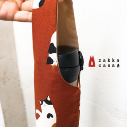 現貨 / Zakka CASA 日本京都 貓咪 可可色水壺袋/雨傘袋/輕便外出提袋 第3張的照片