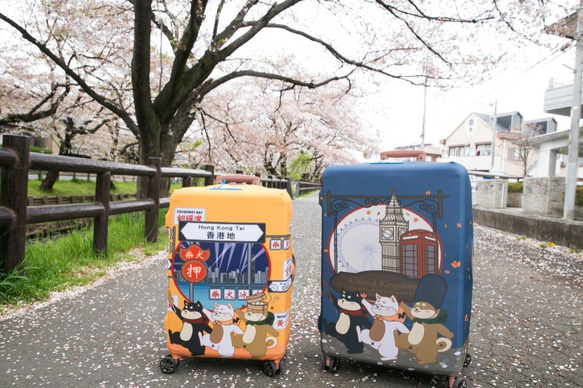 柴犬大學-帶著柴犬去旅行 行李箱保護套 旅行箱套 可客製(L/XL) 第1張的照片