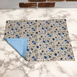 ランチョンマット(29×40.5)【花柄☆水色】 ランチョンマット とれまる