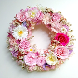 ライラックとホワイトベリーのリース　ピンクとグリーン ライラックとホワイトベリーのリース ピンクとグリーン 楽天市場