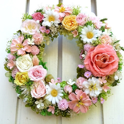 ライラックとホワイトベリーのリース　ピンクとグリーン ライラックとホワイトベリーのリース ピンクとグリーン ライラックと