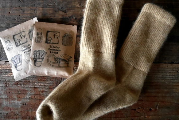 予約済み　コーヒー染めの靴下（25～27cm）&ドリップバッグ&クッキーのセット 1枚目の画像