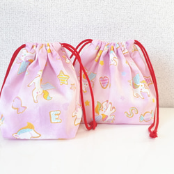 新柄☆ゆめかわ系のかわいいお弁当&コップ袋 1枚目の画像