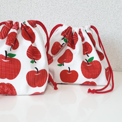 ラスト☆りんご柄のお弁当&コップ袋 1枚目の画像