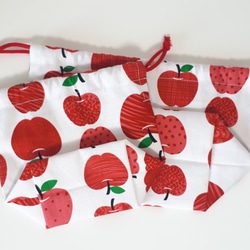ラスト☆りんご柄のお弁当&コップ袋 3枚目の画像