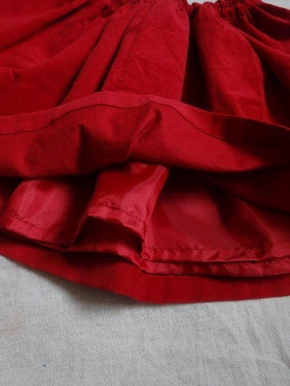 【裏地有】90～150☆コーデュロイのシンプルギャザースカート 5枚目の画像