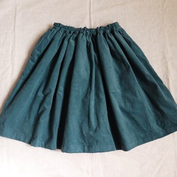 【裏地有】90～150☆コーデュロイのシンプルギャザースカート 7枚目の画像