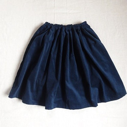 【裏地有】90～150☆コーデュロイのシンプルギャザースカート 10枚目の画像