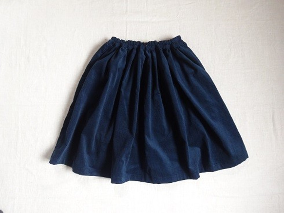 【裏地有】90～150☆コーデュロイのシンプルギャザースカート 10枚目の画像