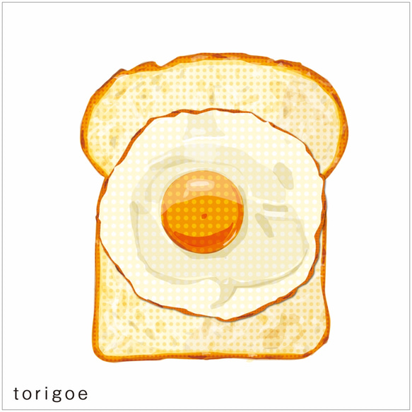 トートバッグ【目玉焼きパン】小さめ 5枚目の画像