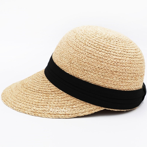 MACKINTOSH LONDON ワイドリボンラフィアハット 麦わら帽子 黒