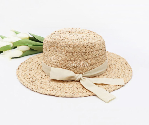 夏の爽やかなスタイル 大人用 麦わら帽子[h028] 2枚目の画像