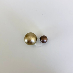 コットンパール・イヤリング（ゴールド、ブロンズ） 2枚目の画像
