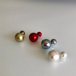 コットンパール・イヤリング（ゴールド、ブロンズ） 5枚目の画像