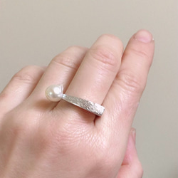 あこや真珠のデザインリング【SV999】 4枚目の画像