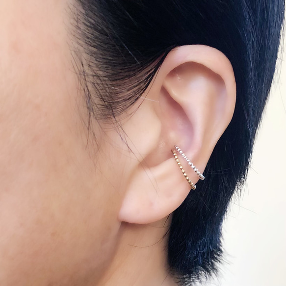 【SV925/K14gf】粒々プチイヤカフ 3枚目の画像