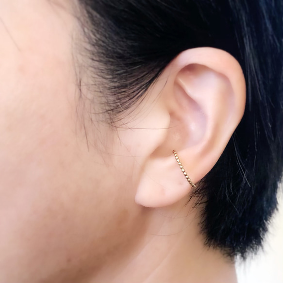 【SV925/K14gf】粒々プチイヤカフ 4枚目の画像