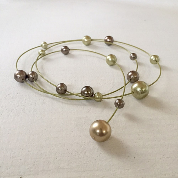 コットンパール・ラリエット（ゴールド） 1枚目の画像