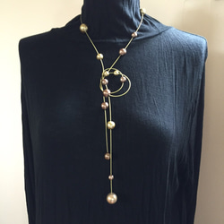 コットンパール・ラリエット（ゴールド） 3枚目の画像