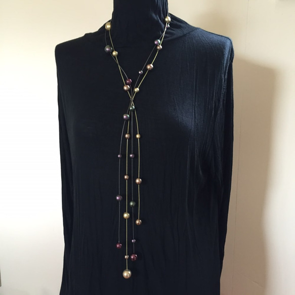 コットンパール・ラリエット（ゴールド） 4枚目の画像