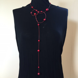 コットンパール・ラリエット（レッド） 4枚目の画像