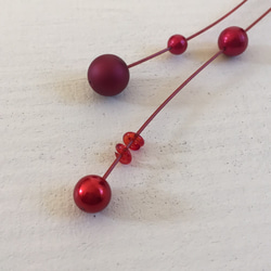 コットンパール・ラリエット（レッド） 5枚目の画像