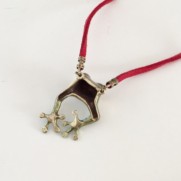 こんにちはカエルペンダント【brass】 4枚目の画像